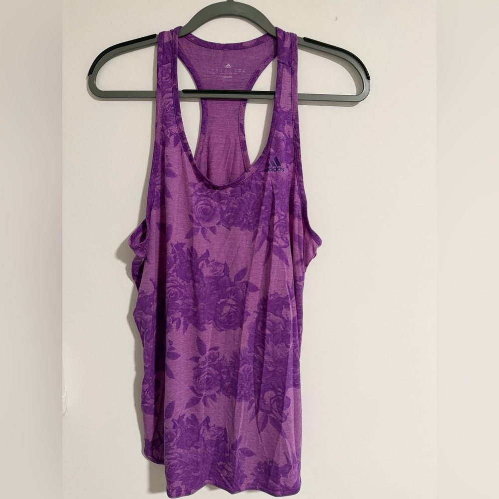 Adidas‎ Climalite Tank Top Racerback Athletic Workout Gym Purple Women’s Large
